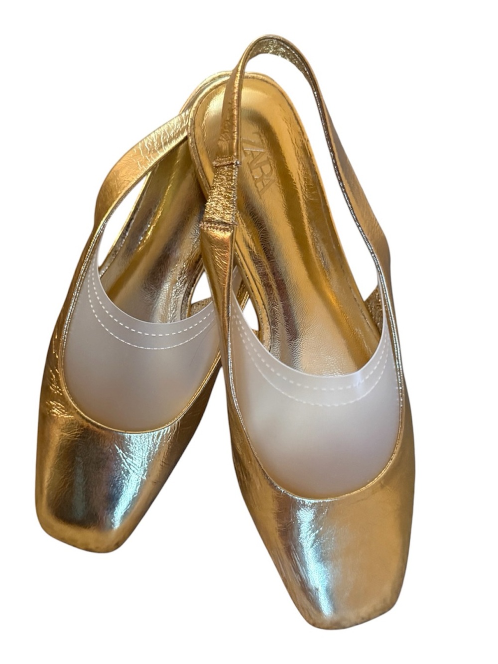 **Zara Gold Metallic Slingback Ballet Flats - EU 39 / US 8** - Picture 8 of 14